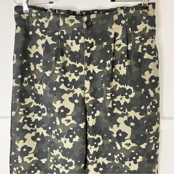 Anthropologie Amadi Green Floral Camo 100% Cotton Trousers NWT - Picture 5 of 14
